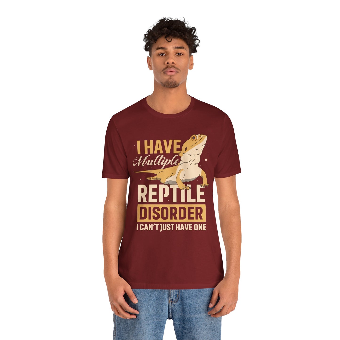 "Multiple Reptile Disorder" Print Unisex Jersey Tee - Casual Everyday Wear - Great for Reptile Lovers