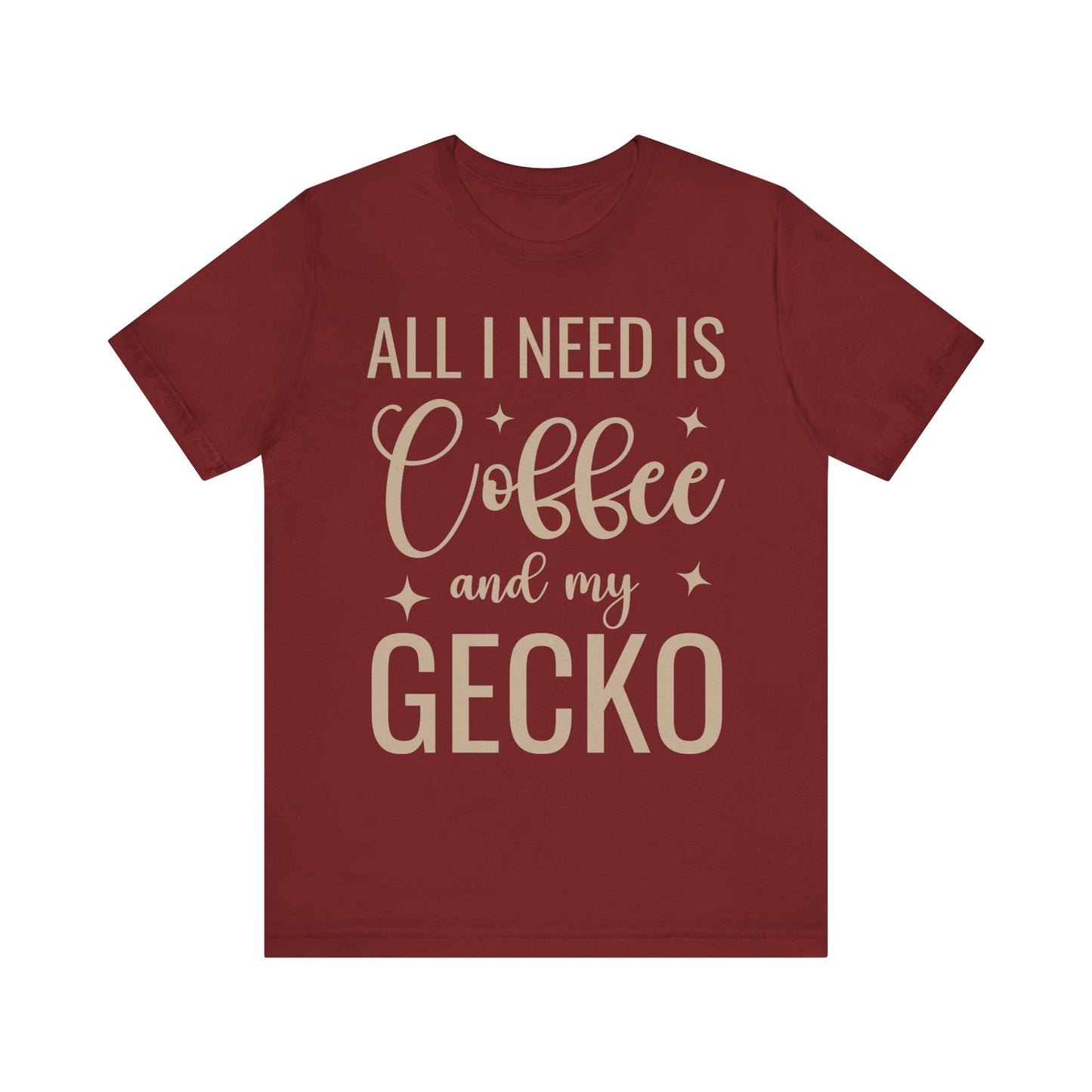 "Coffee and My Gecko" Unisex Jersey Tee - Casual Everyday Wear - Great for Reptile Lovers