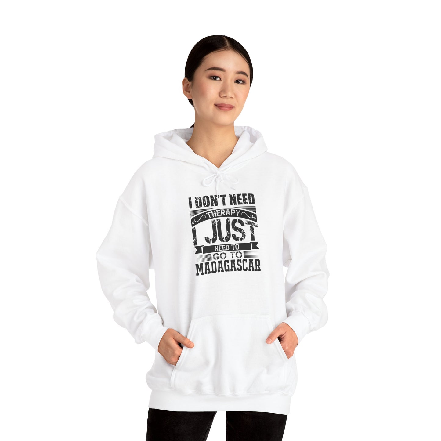 "Just Need to Go to Madagascar" Unisex Hooded Sweatshirt with Bold Print - Great for Reptile Lovers