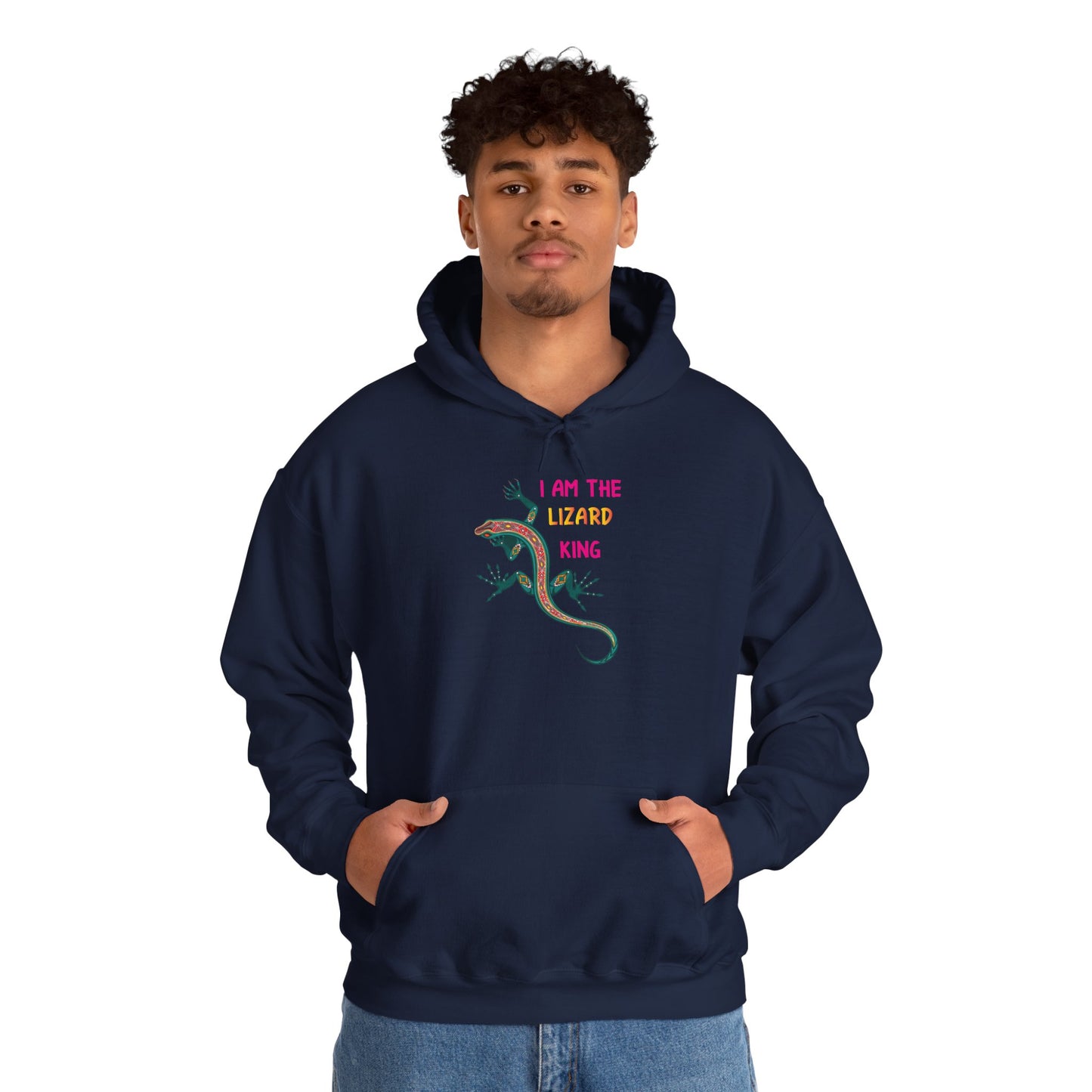 "I Am The Lizard King" Unisex Hooded Sweatshirt with Bold Print - Great for Reptile Lovers