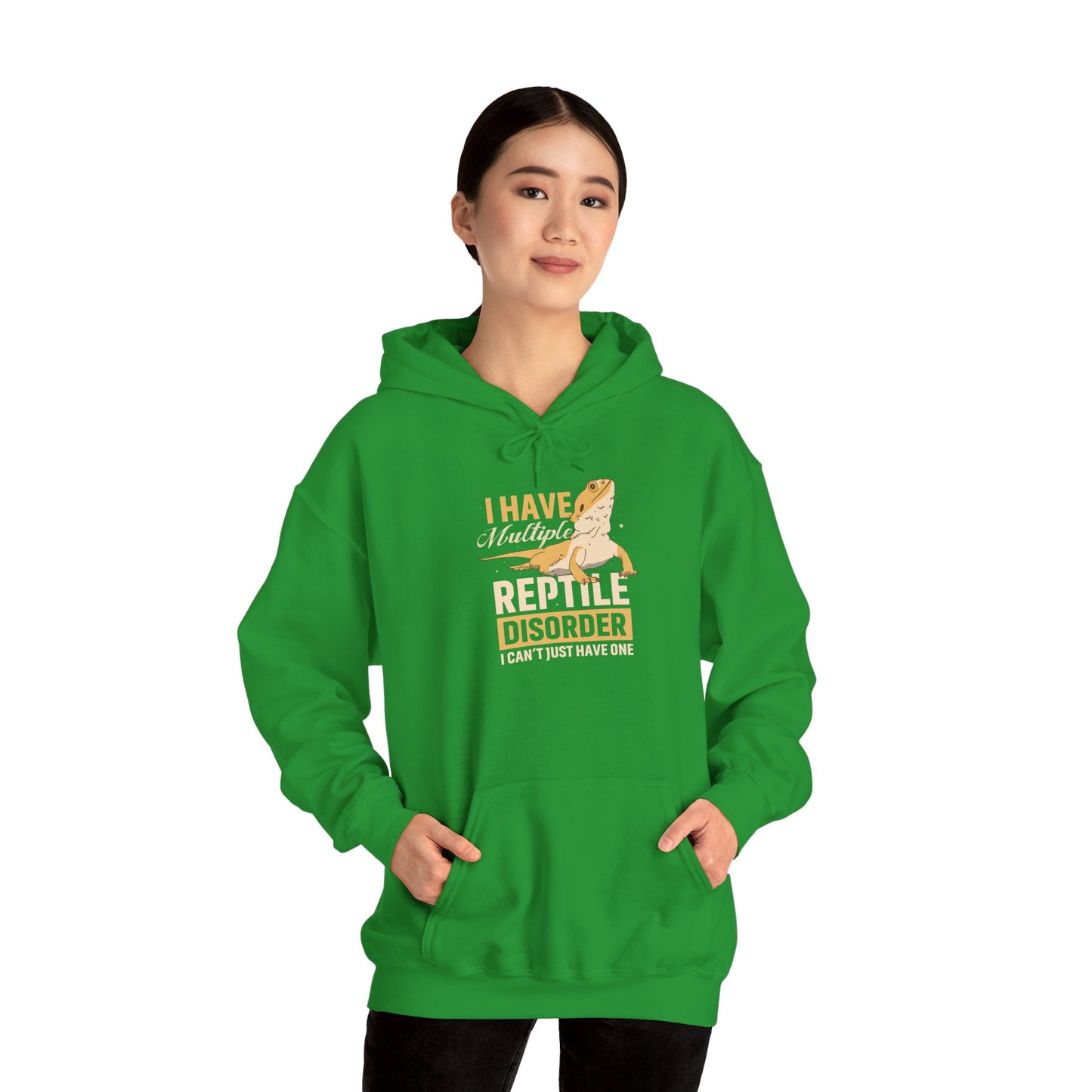 "Multiple Reptile Disorder" Unisex Hooded Sweatshirt with Bold Print - Great for Reptile Lovers