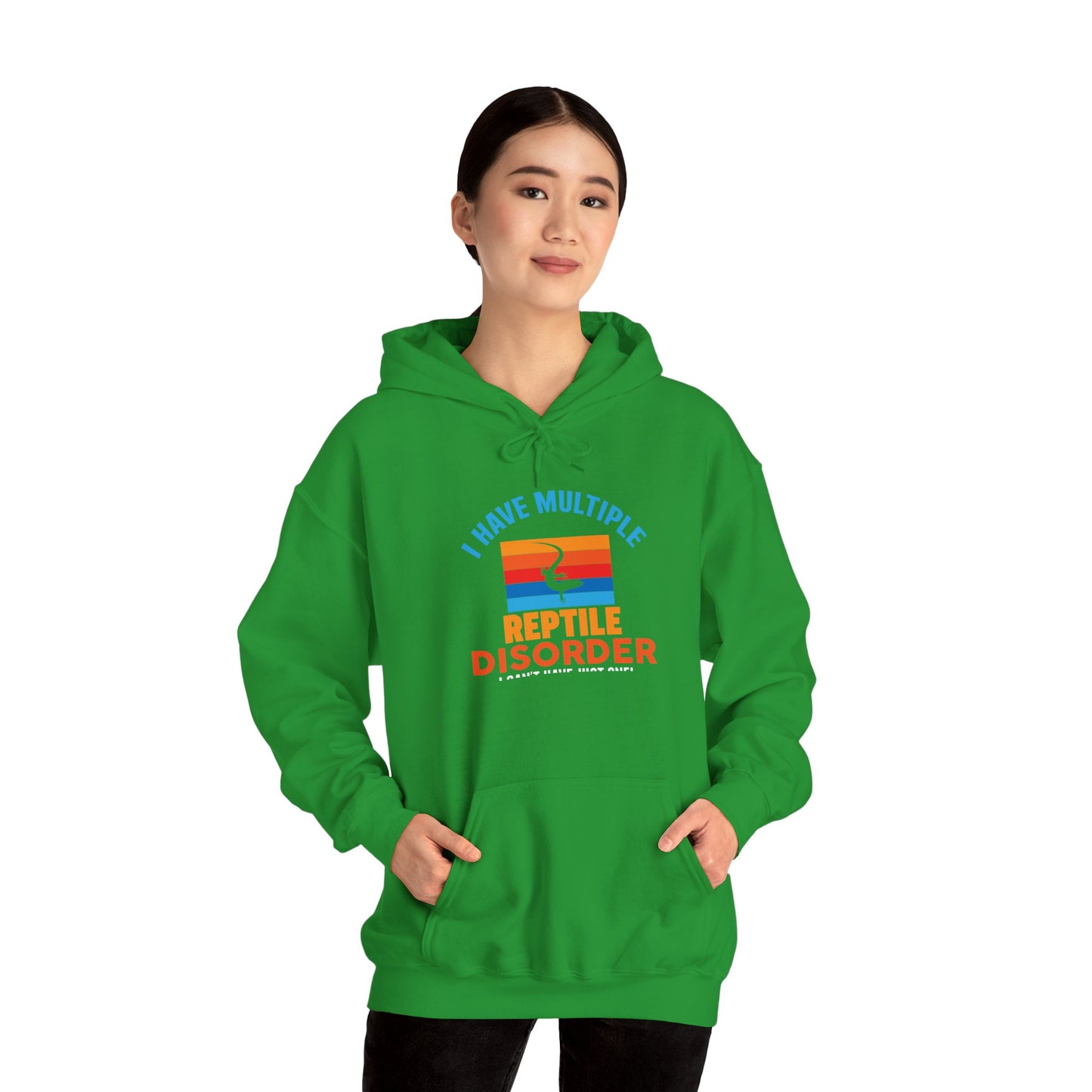 "Multiple Reptile Disorder" Cozy Unisex Hooded Sweatshirt with Bold Print - Great for Reptile Lovers