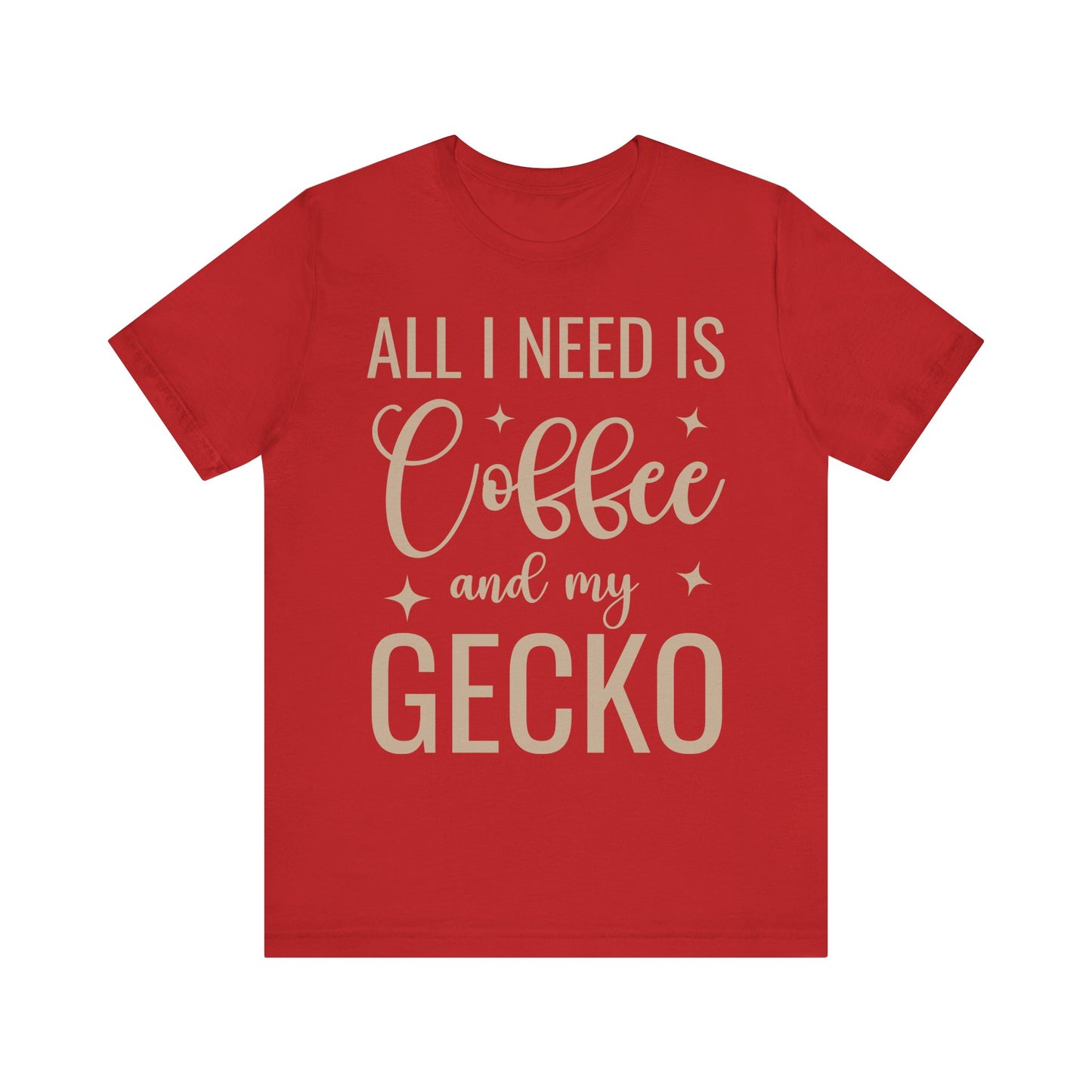 "Coffee and My Gecko" Unisex Jersey Tee - Casual Everyday Wear - Great for Reptile Lovers