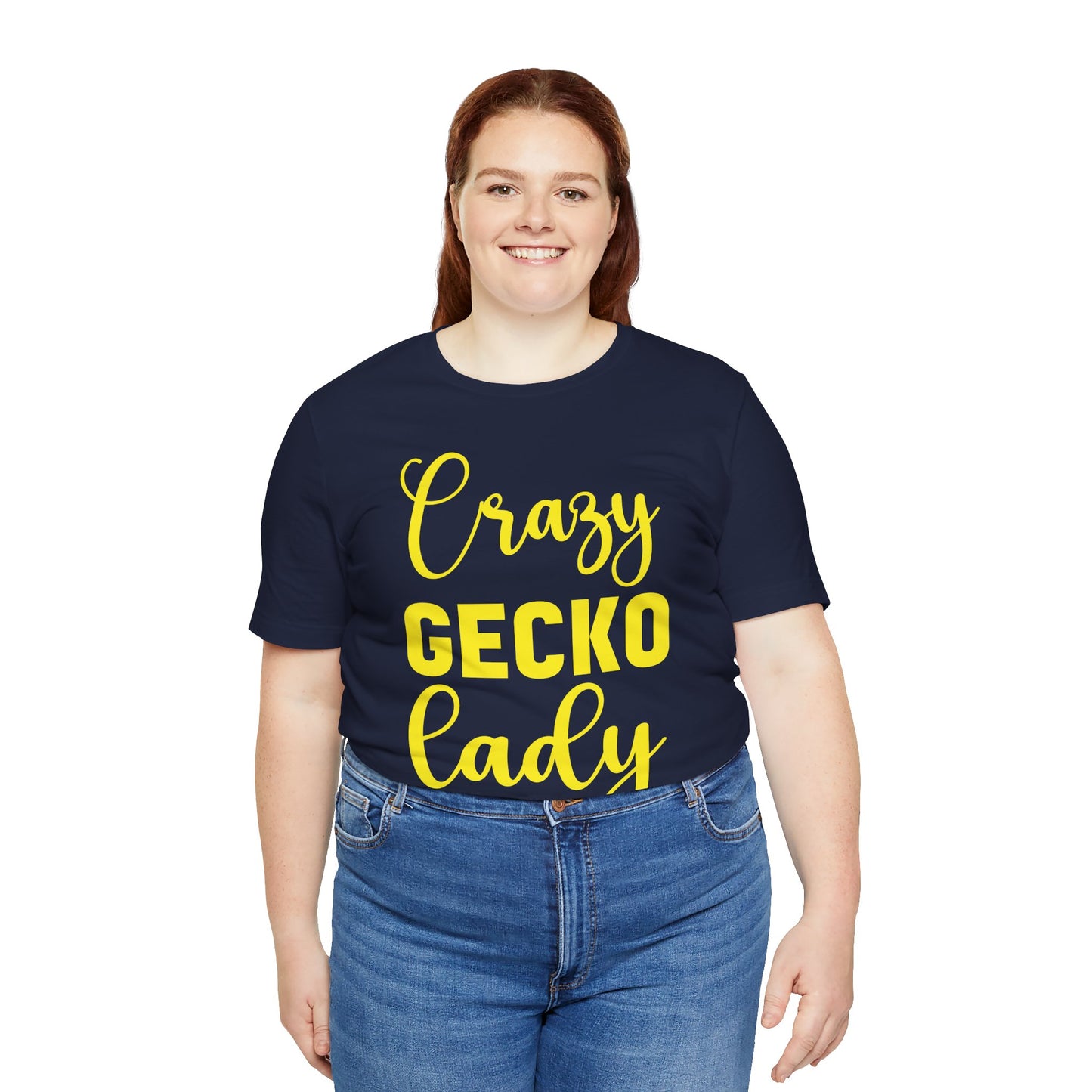 "Crazy Gecko Lady" Unisex Jersey Tee - Casual Everyday Wear - Great for Reptile Lovers