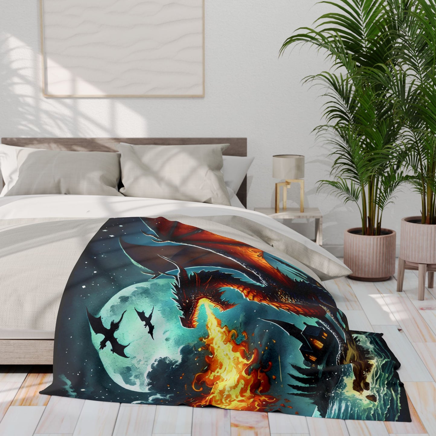 Fire-Breathing Dragon Cozy Arctic Fleece Blanket | Perfect for Home Decor, Gifting, and Cozy Nights - Snuggle up with a Dragon