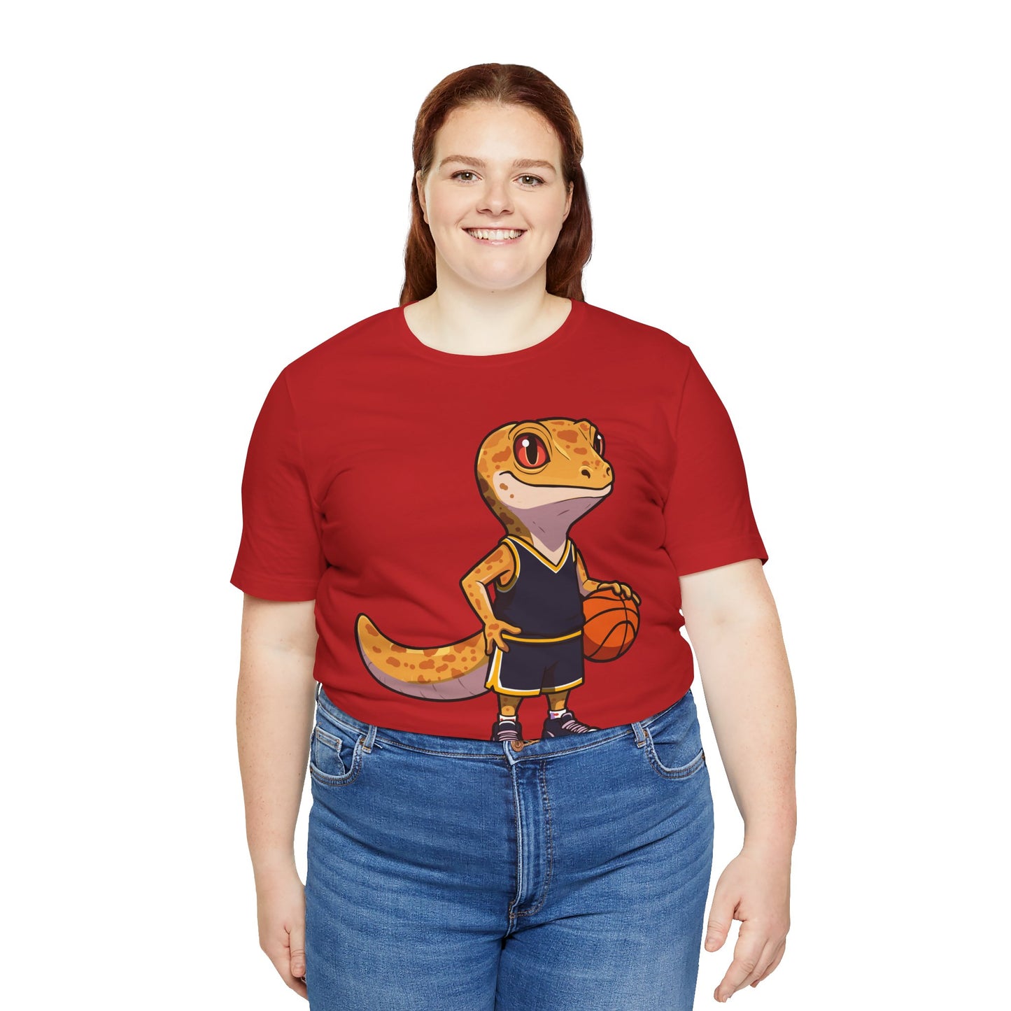 Basketball Gecko Unisex Jersey Tee - Casual Everyday Wear - Great for Reptile Lovers