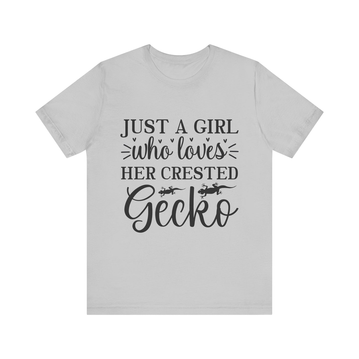 "Just a Girl Crested Gecko" Print Unisex Jersey Tee - Casual Everyday Wear - Great for Reptile Lovers