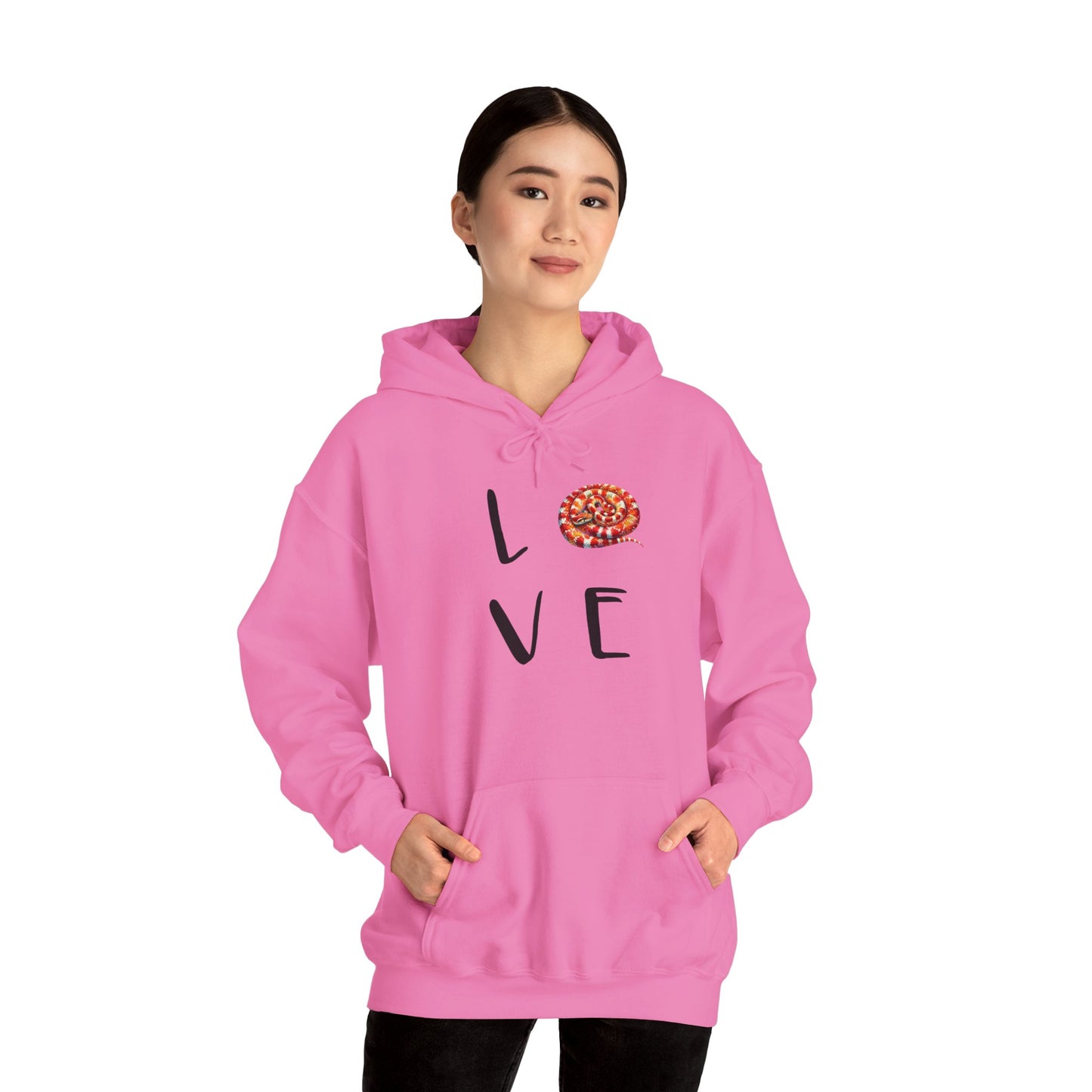 Snake Love Cozy Unisex Hooded Sweatshirt with Bold Print - Great for Reptile Lovers