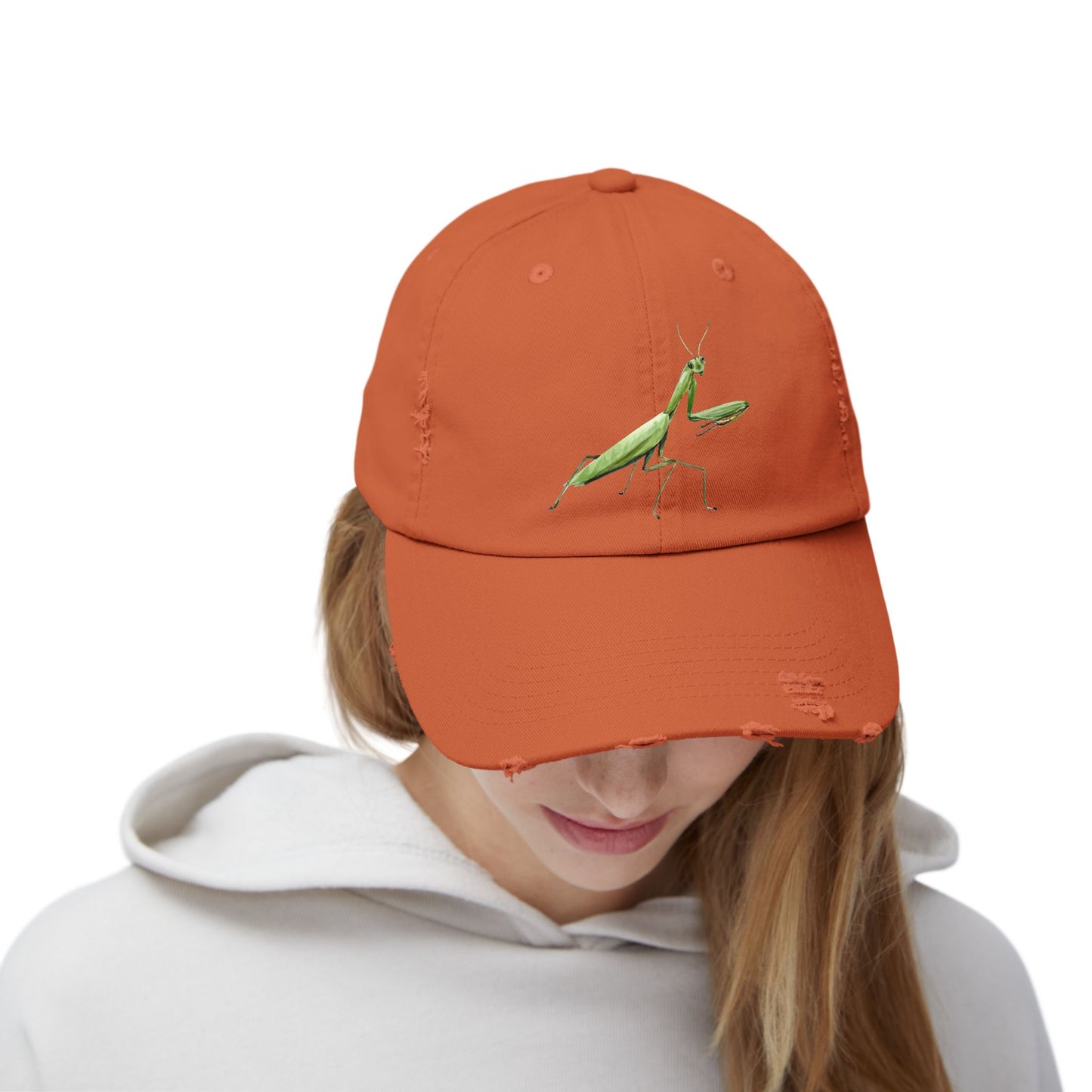 Praying Mantis Unisex Distressed Cap - Casual Streetwear Hat for Everyday Use - Great for Reptile Lovers