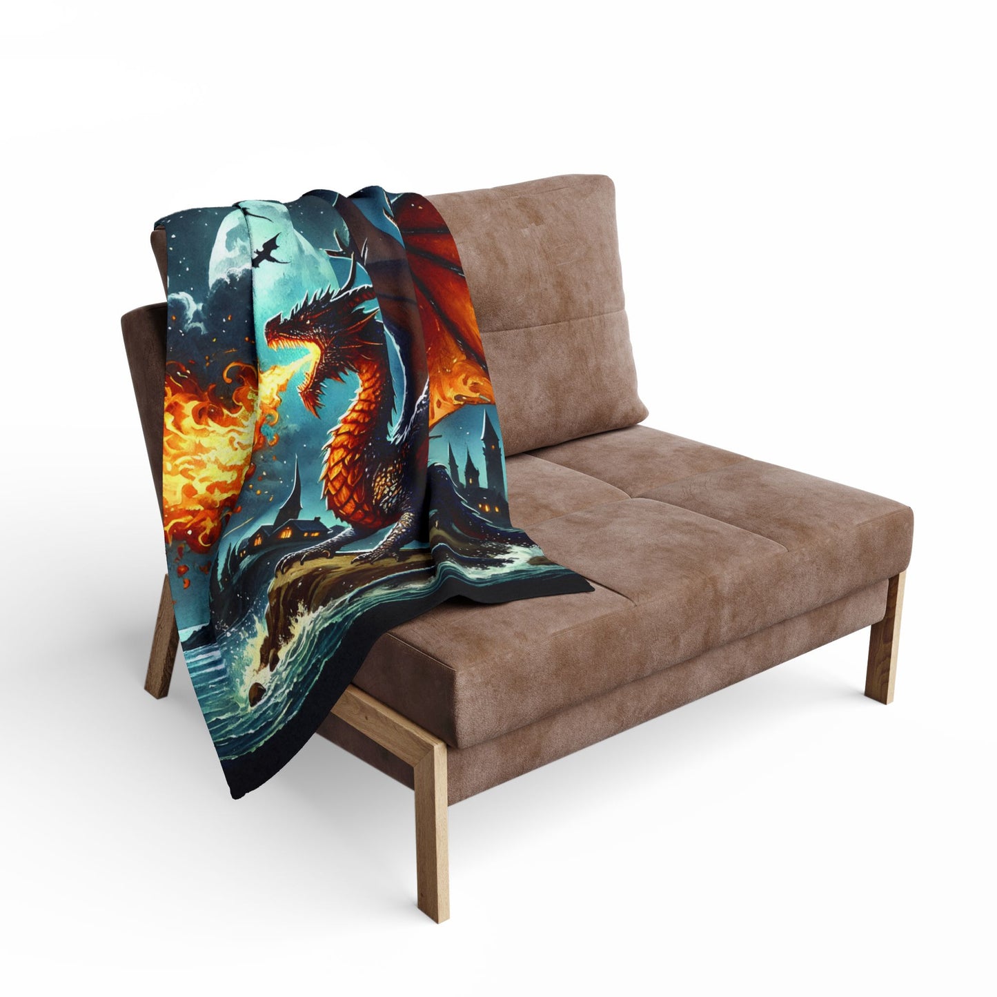 Fire-Breathing Dragon Cozy Arctic Fleece Blanket | Perfect for Home Decor, Gifting, and Cozy Nights - Snuggle up with a Dragon