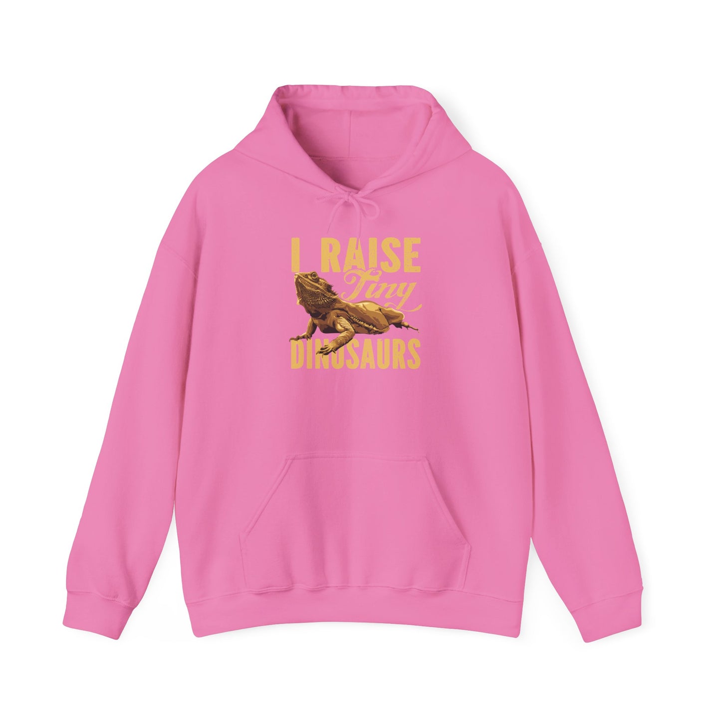"I Raise Tiny Dinosaurs" Cozy Unisex Hooded Sweatshirt with Bold Print - Great for Reptile Lovers