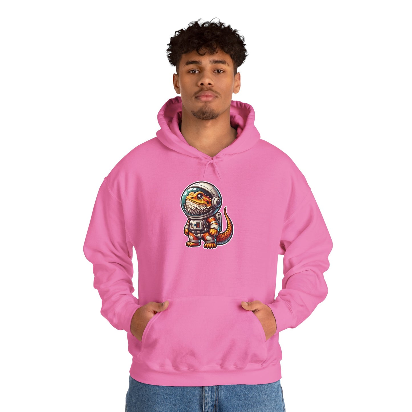 Space Beardie Unisex Hooded Sweatshirt with Bold Print - Great for Reptile Lovers