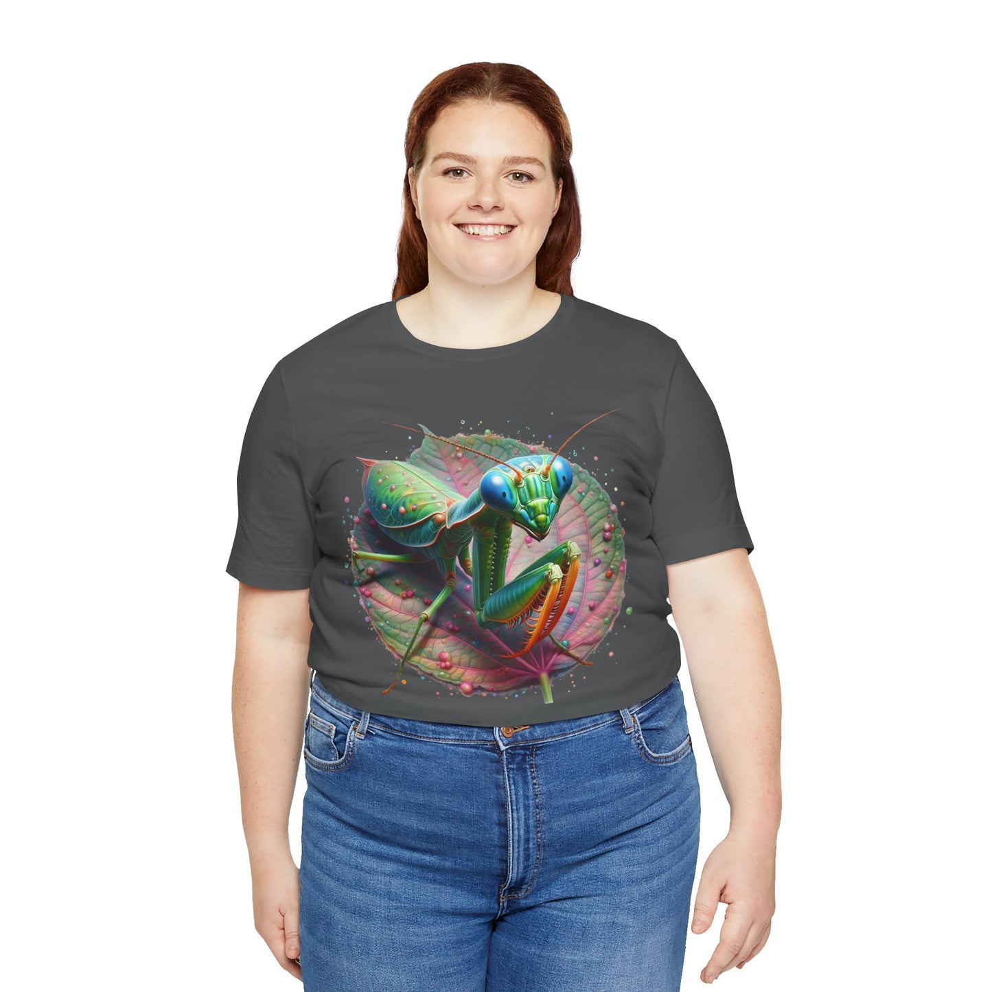 Mantis on a Leaf Unisex Jersey Tee - Casual Everyday Wear - Great for Reptile Lovers
