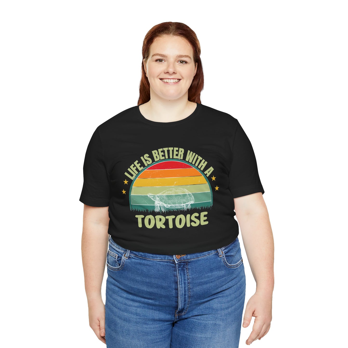"Life is Better with a Tortoise" Unisex Jersey Tee - Casual Everyday Wear - Great for Reptile Lovers