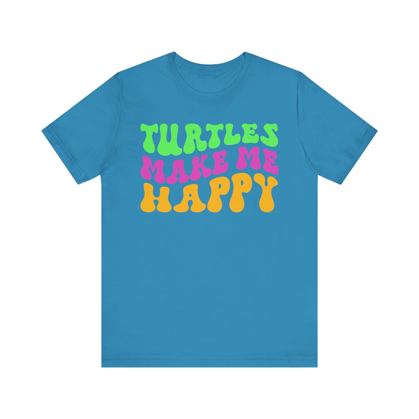 "Turtles Make Me Happy" Unisex Jersey Tee - Casual Everyday Wear - Great for Reptile Lovers