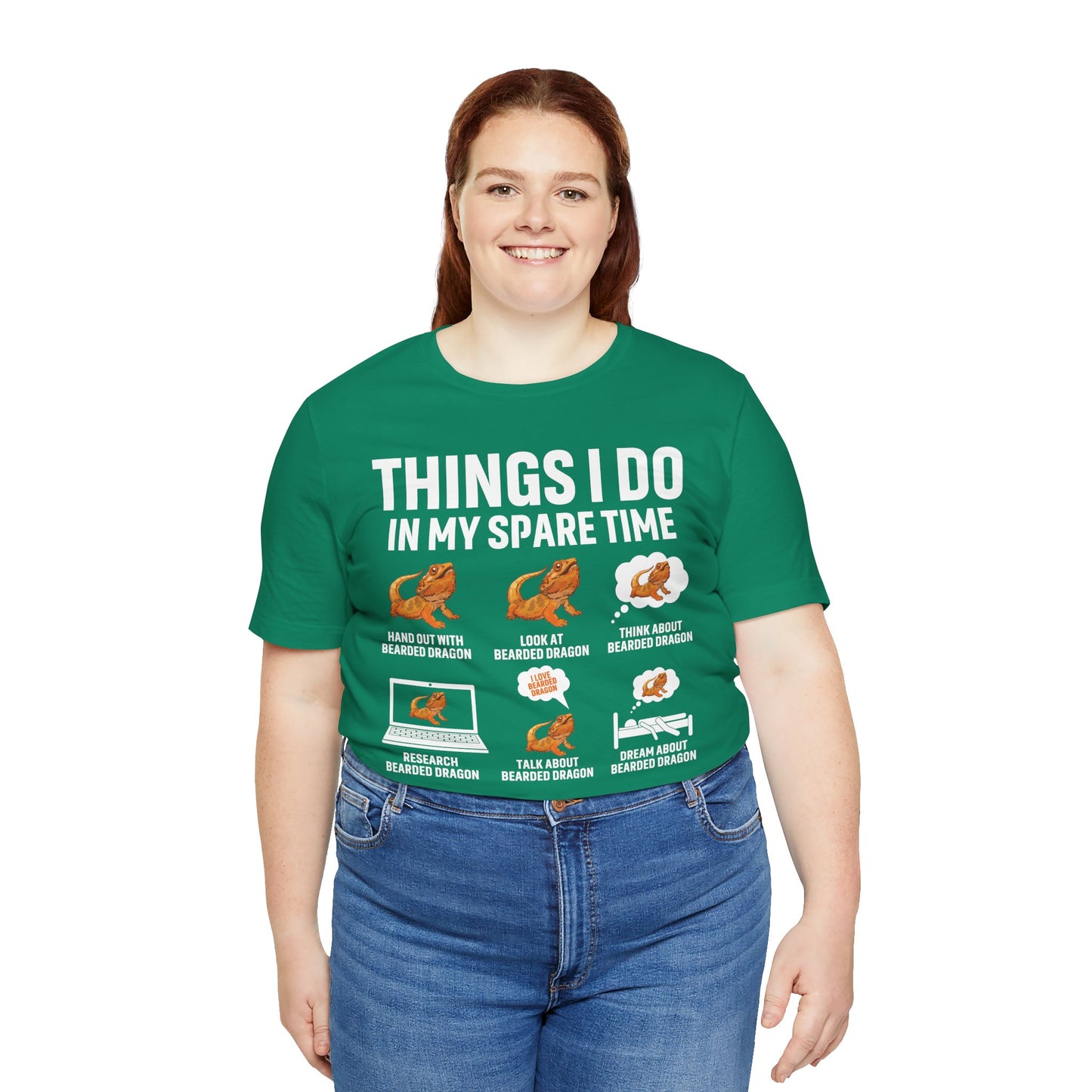 "Things I Do in My Spare Time..Beardie" Unisex Jersey Tee - Casual Everyday Wear - Great for Reptile Lovers