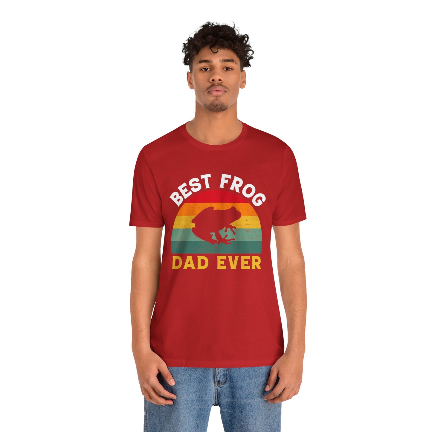 "Best Frog Dad" Print Unisex Jersey Tee - Casual Everyday Wear - Great for Reptile Lovers