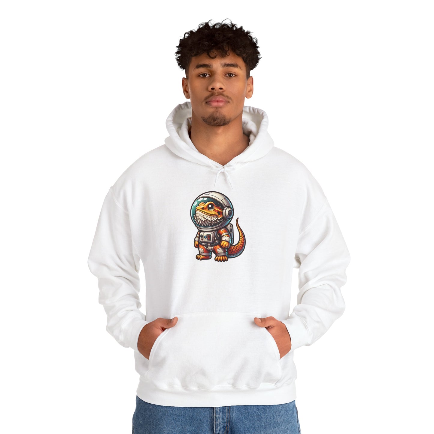 Space Beardie Unisex Hooded Sweatshirt with Bold Print - Great for Reptile Lovers