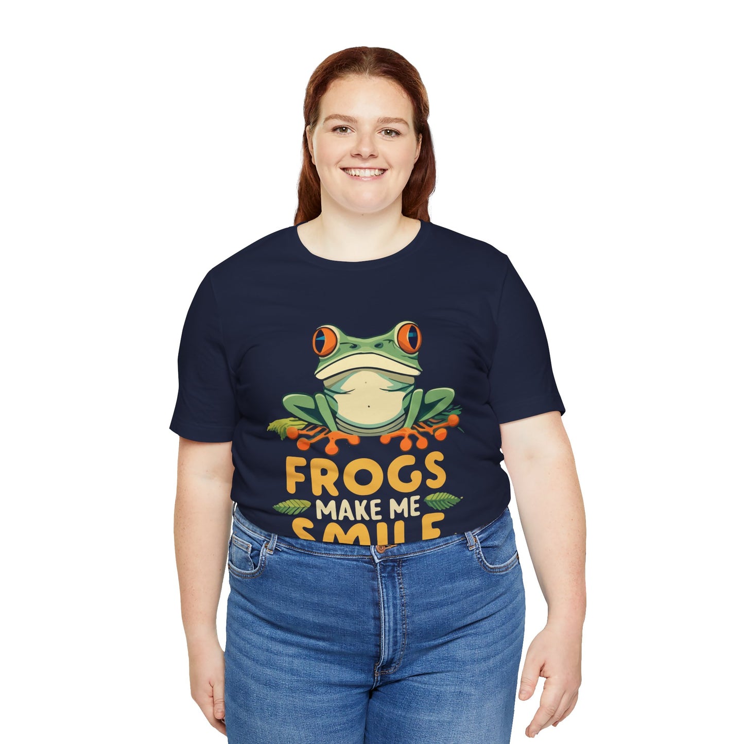 "Frogs Make Me Smile" Unisex Jersey Tee - Casual Everyday Wear - Great for Reptile Lovers
