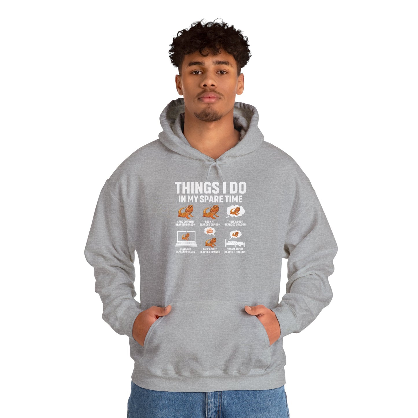 "Things I Do In My Spare Time" Unisex Hooded Sweatshirt with Bold Print - Great for Reptile Lovers