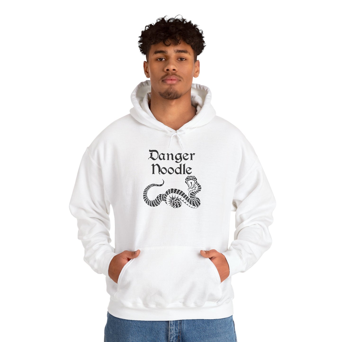 "Danger Noodle" Cozy Unisex Hooded Sweatshirt with Bold Print - Great for Reptile Lovers
