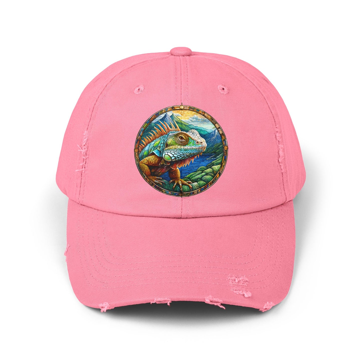 Iguana Unisex Distressed Cap - Casual Streetwear Hat for Everyday Use - Great for Reptile Lovers