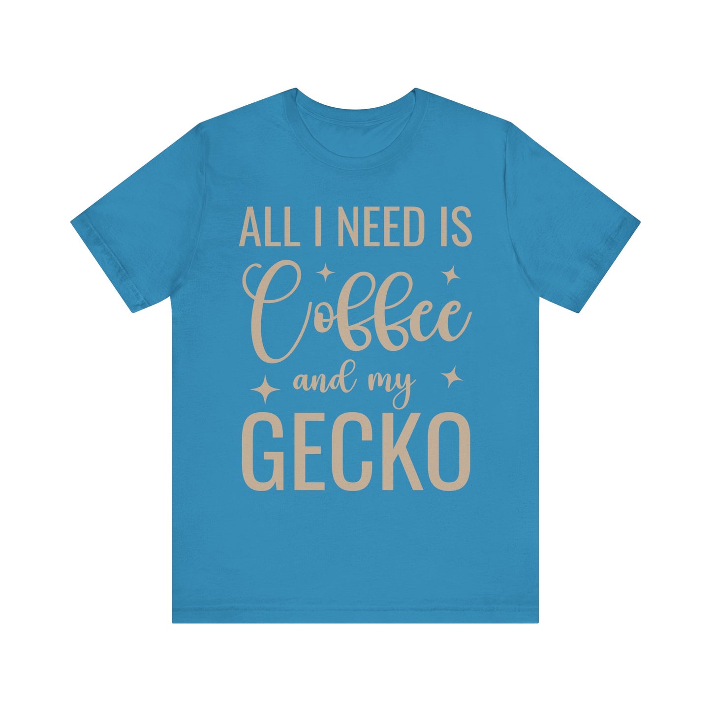 "Coffee and My Gecko" Unisex Jersey Tee - Casual Everyday Wear - Great for Reptile Lovers