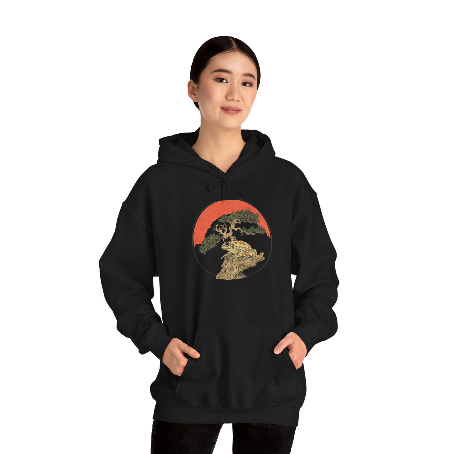 Bonsai Frog Unisex Hooded Sweatshirt with Bold Print - Great for Reptile Lovers