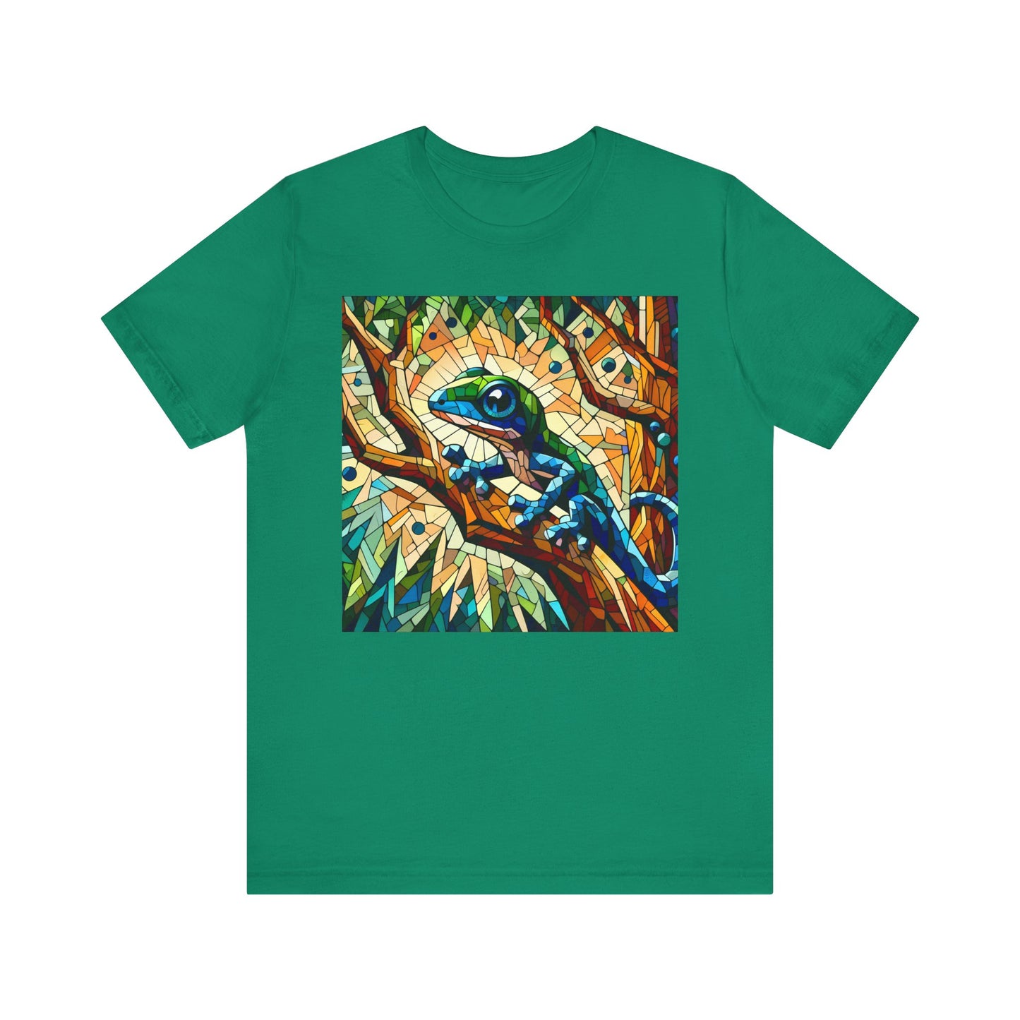 Stained Glass Lizard Unisex Jersey Tee - Casual Everyday Wear - Great for Reptile Lovers