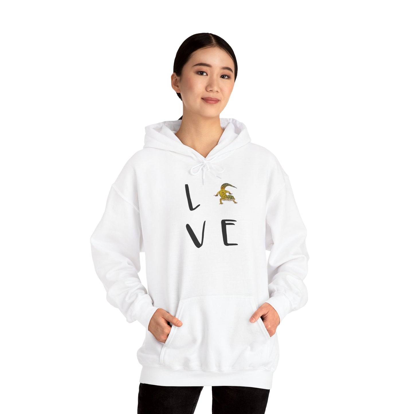 Leopard Love Cozy Unisex Hooded Sweatshirt with Bold Print - Great for Reptile Lovers