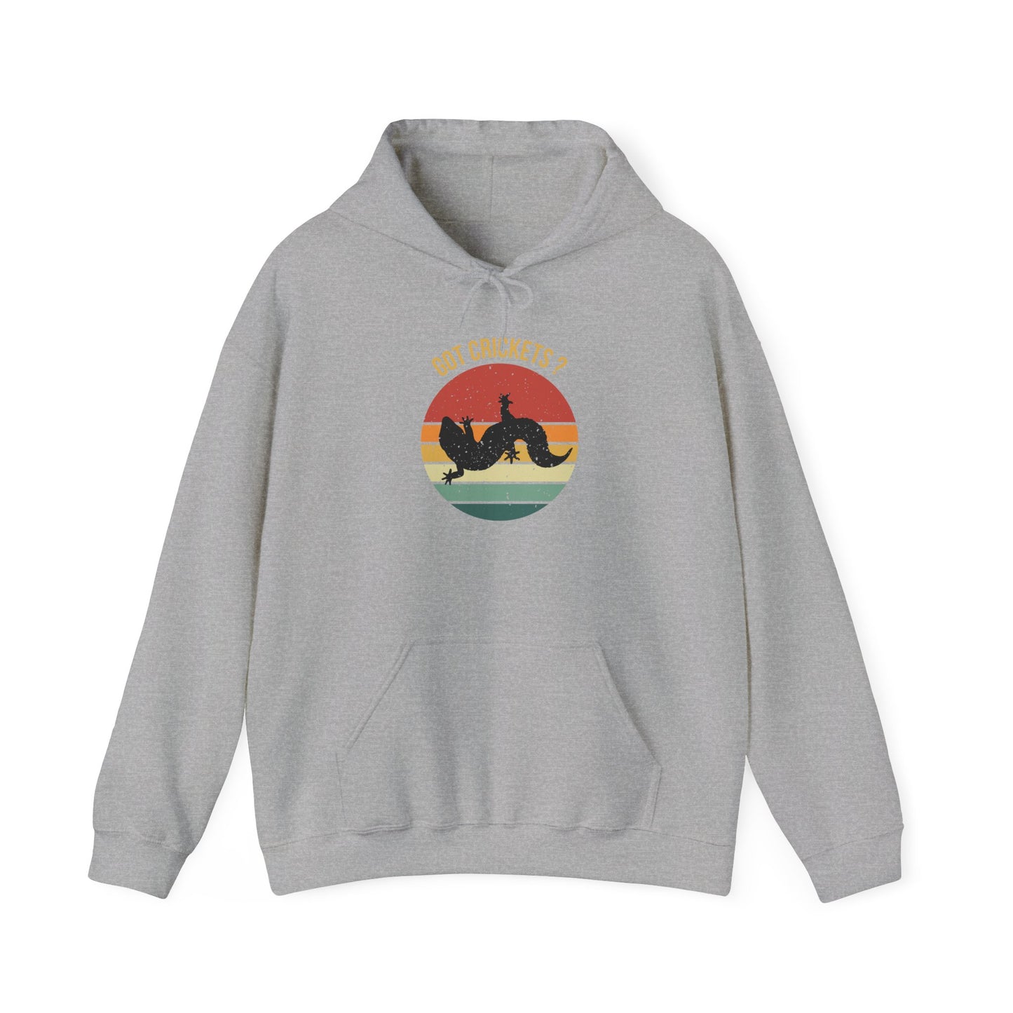 "Got Crickets" Unisex Hooded Sweatshirt with Bold Print - Great for Reptile Lovers