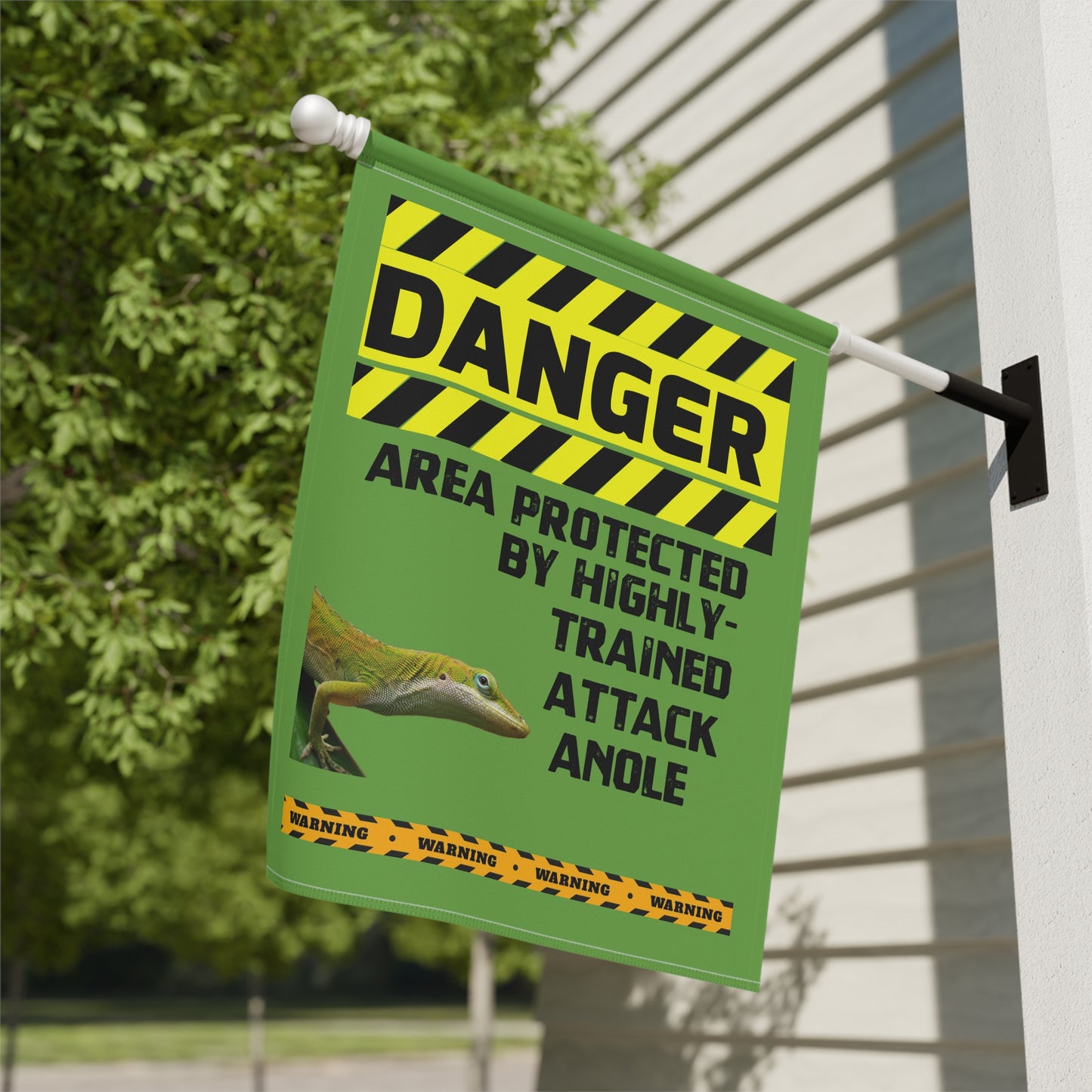 Anole Danger Garden House Banner - Customizable Outdoor Decor to Showcase Your Love of Reptiles