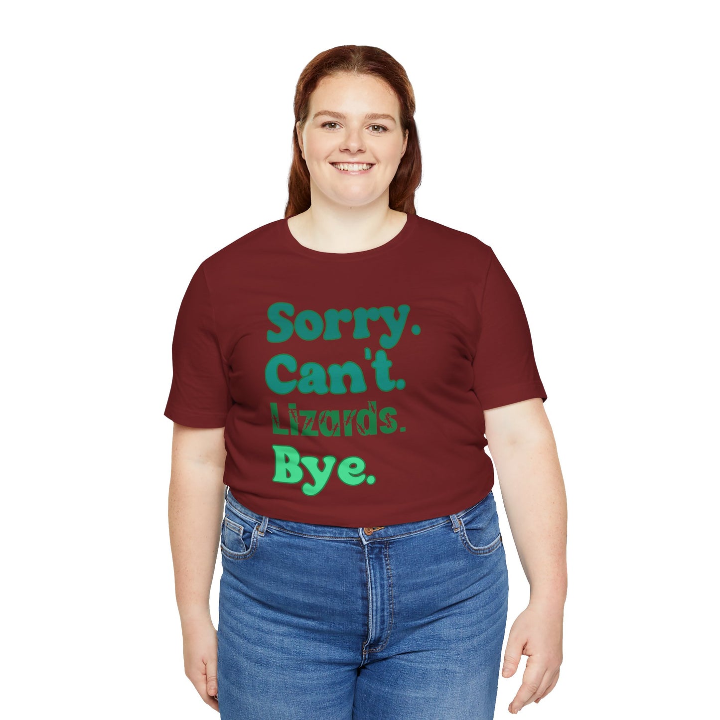 "Sorry Can't Lizards Bye" Unisex Jersey Tee - Casual Everyday Wear - Great for Reptile Lovers