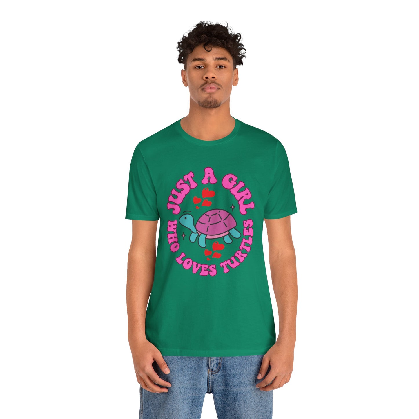 "Just a Girl Who Loves Turtles" Unisex Jersey Tee - Casual Everyday Wear - Great for Reptile Lovers