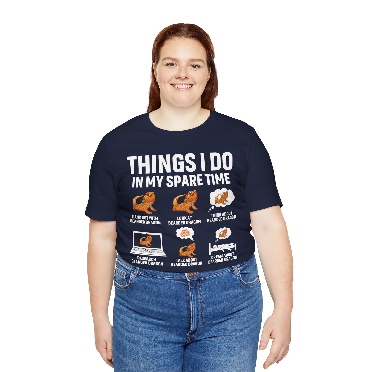 "Things I Do in My Spare Time..Beardie" Unisex Jersey Tee - Casual Everyday Wear - Great for Reptile Lovers