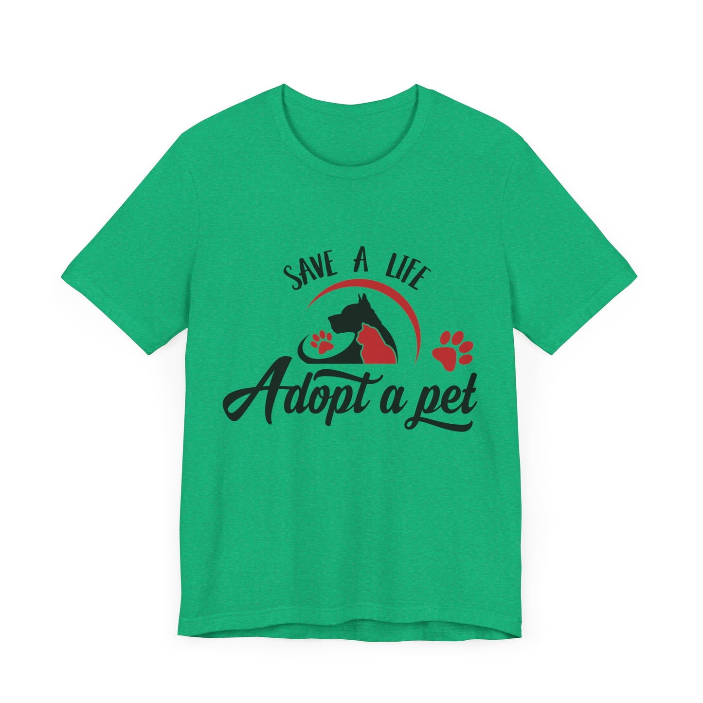 "Adopt a Pet" Print Unisex Jersey Tee - Casual Everyday Wear - Great for Pet Lovers