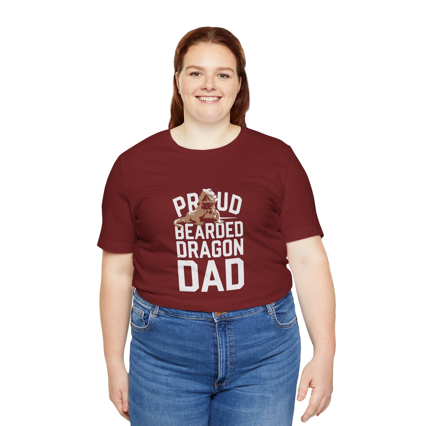 "Proud Bearded Dragon Dad" Print Unisex Jersey Tee - Casual Everyday Wear - Great for Reptile Lovers