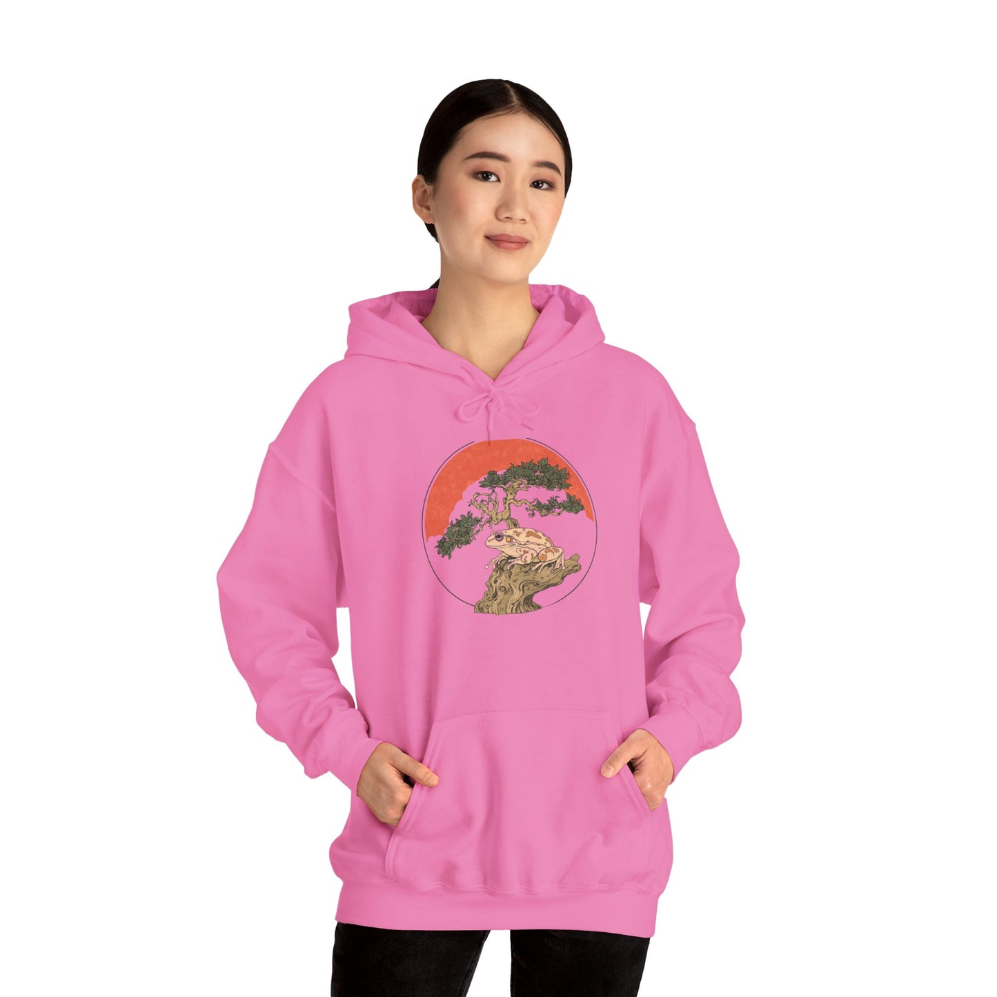 Bonsai Frog Unisex Hooded Sweatshirt with Bold Print - Great for Reptile Lovers