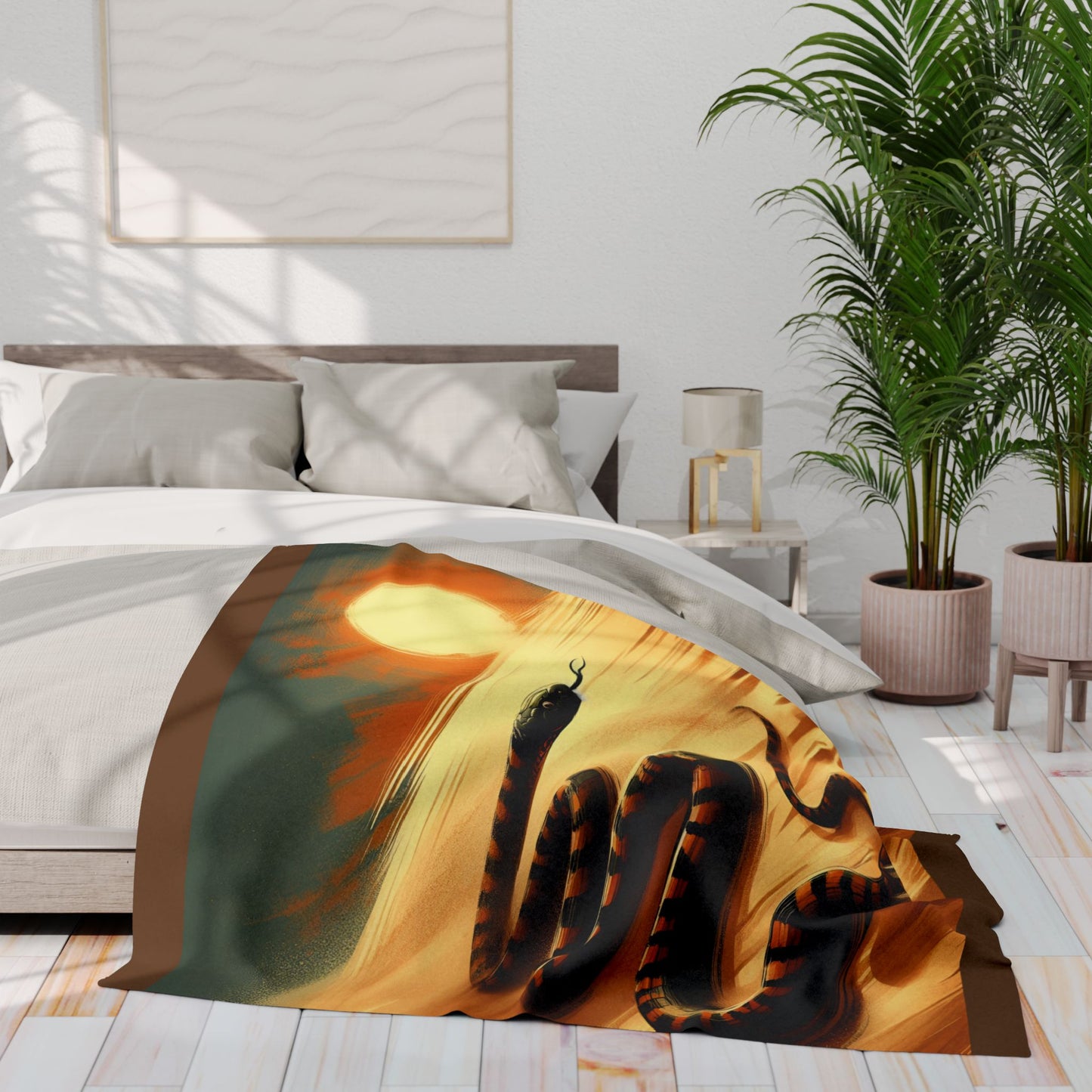Snake in the Desert Cozy Arctic Fleece Blanket | Perfect for Home Decor, Gifting, and Cozy Nights - Snuggle up with a Reptile