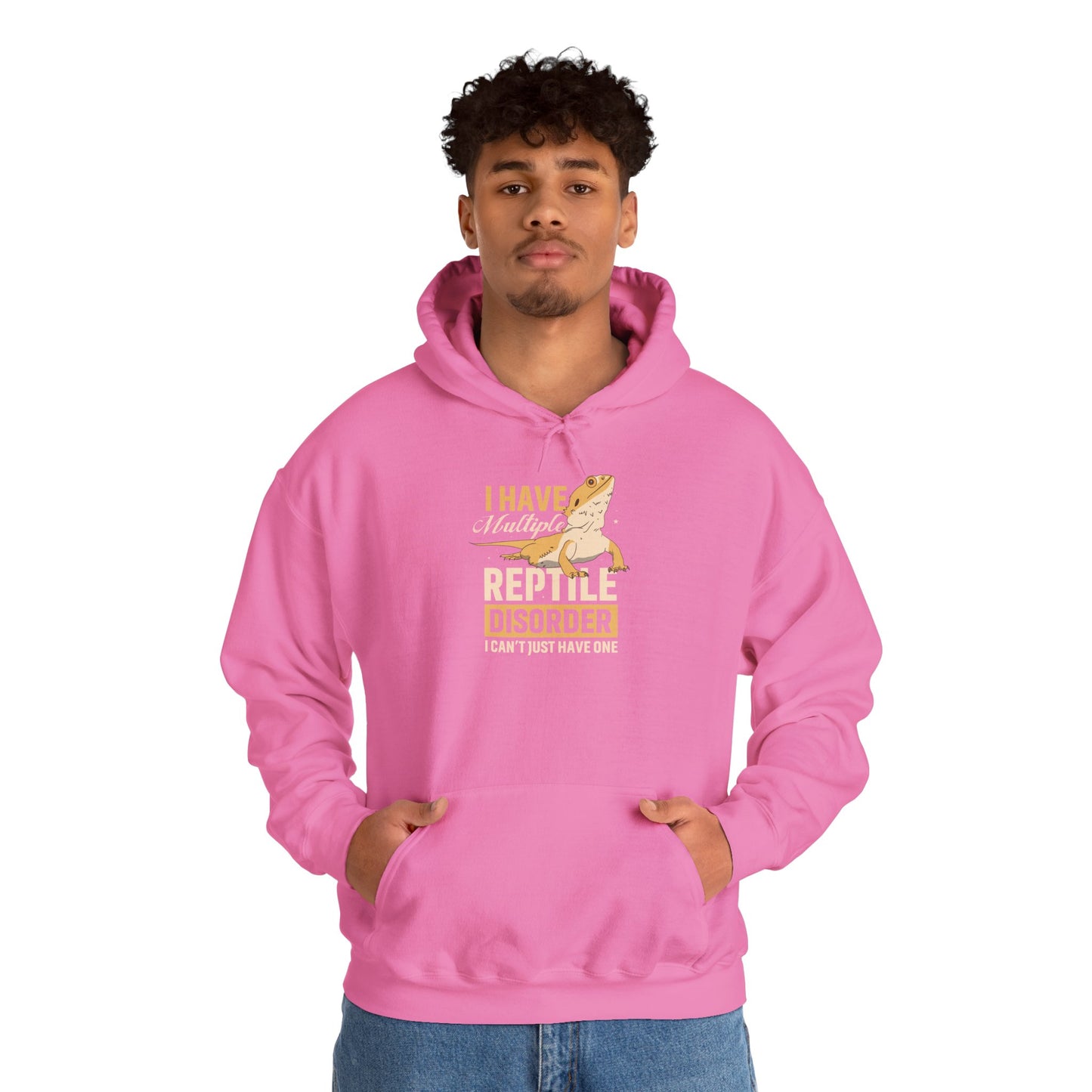"Multiple Reptile Disorder" Unisex Hooded Sweatshirt with Bold Print - Great for Reptile Lovers
