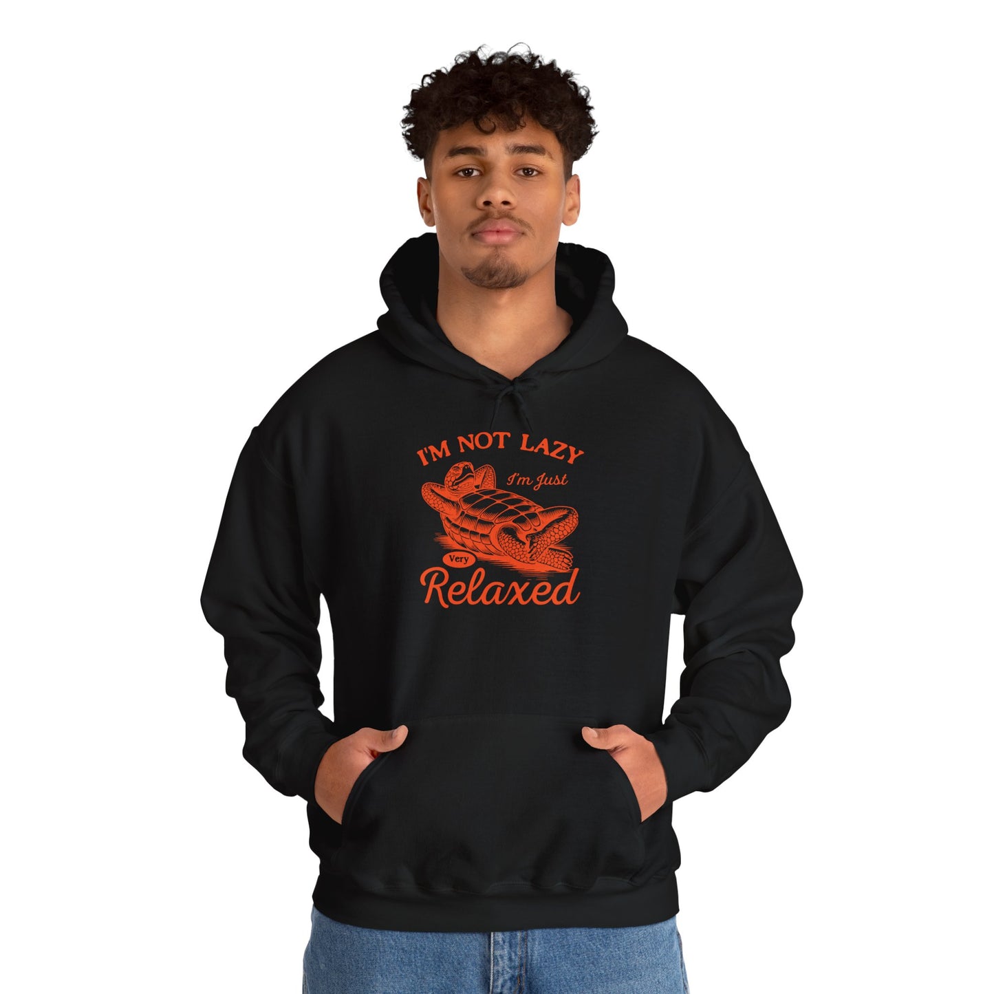 "I'm Not Lazy" Cozy Unisex Hooded Sweatshirt with Bold Print - Great for Reptile Lovers