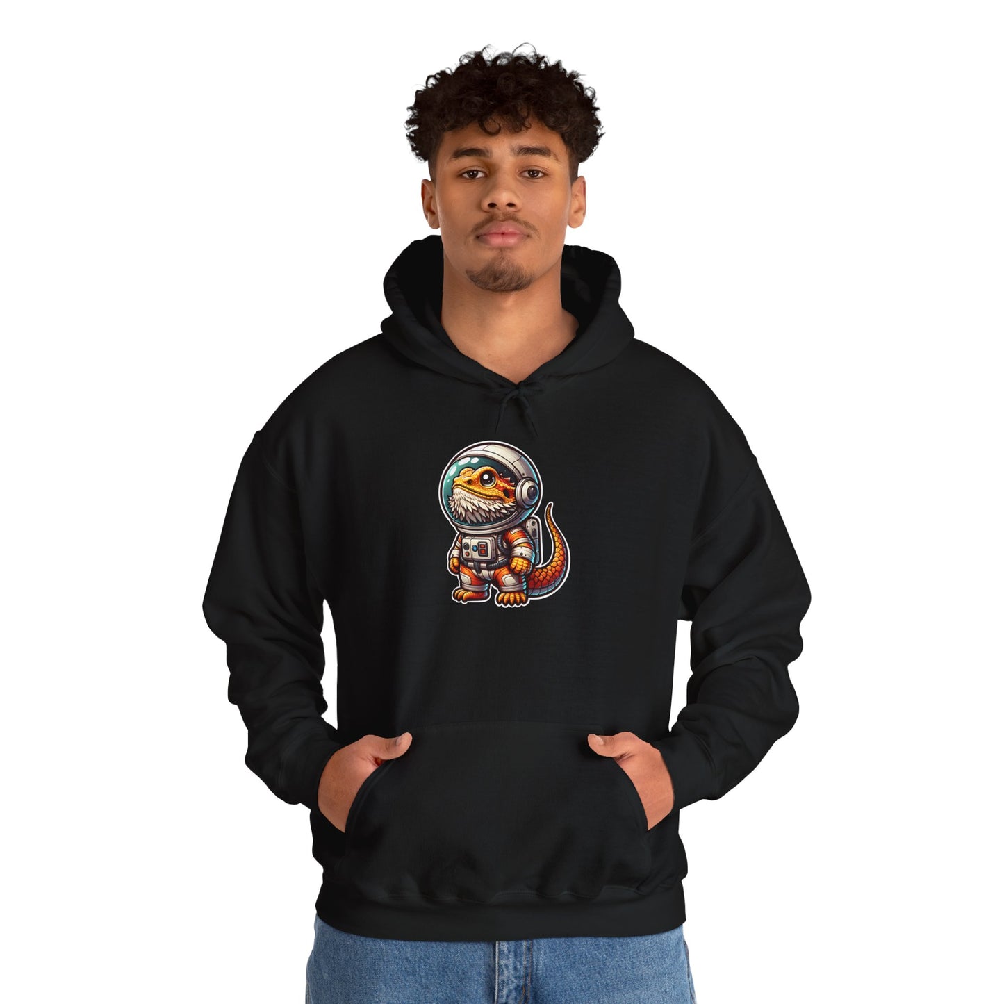 Space Beardie Unisex Hooded Sweatshirt with Bold Print - Great for Reptile Lovers