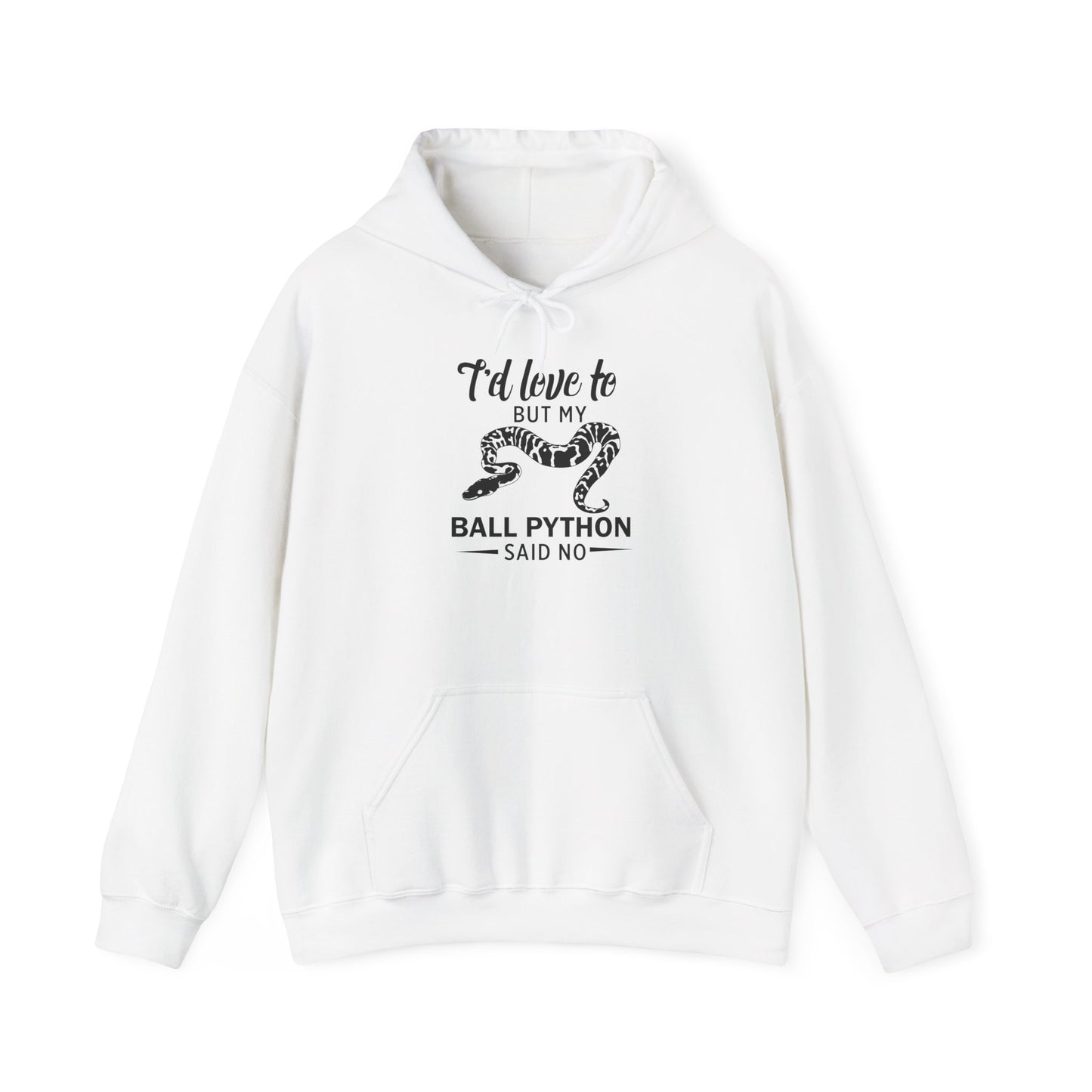 "Ball Python Said No" Cozy Unisex Hooded Sweatshirt with Bold Print - Great for Reptile Lovers