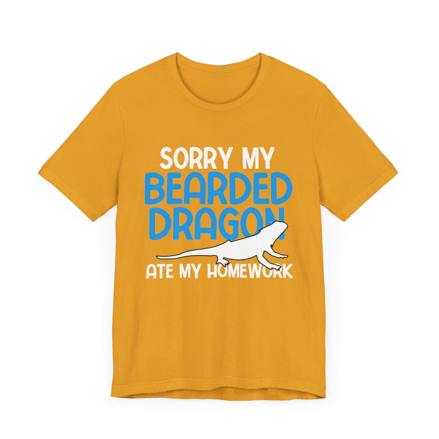 "Bearded Dragon Ate My Homework" Unisex Jersey Tee - Casual Everyday Wear - Great for Reptile Lovers