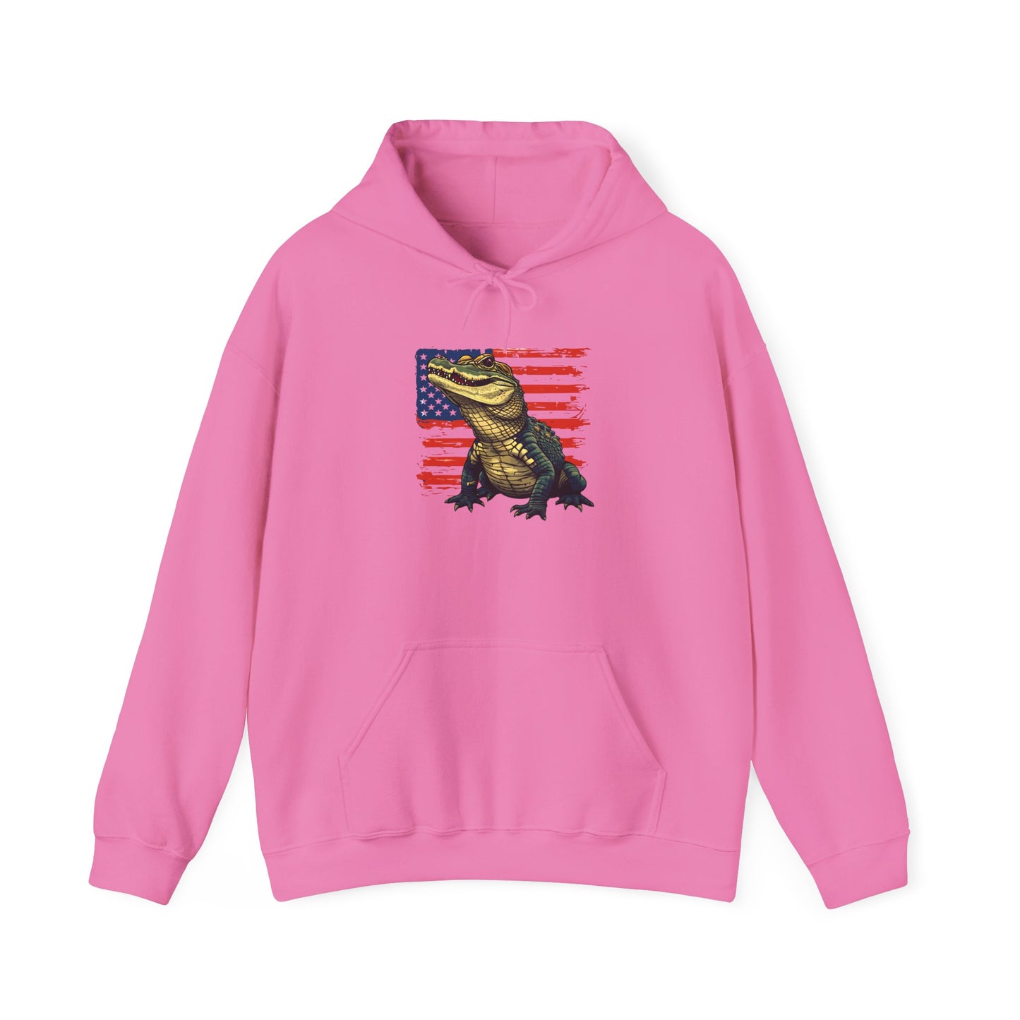 Flag Gator Cozy Unisex Hooded Sweatshirt with Bold Print - Great for Reptile Lovers