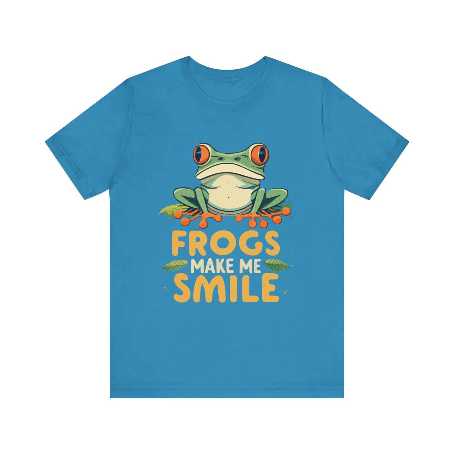 "Frogs Make Me Smile" Unisex Jersey Tee - Casual Everyday Wear - Great for Reptile Lovers
