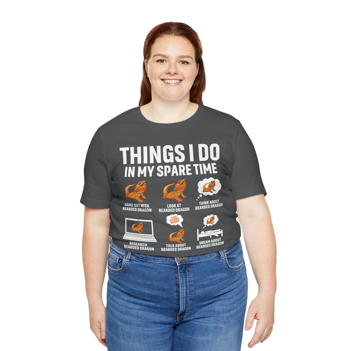 "Things I Do in My Spare Time..Beardie" Unisex Jersey Tee - Casual Everyday Wear - Great for Reptile Lovers