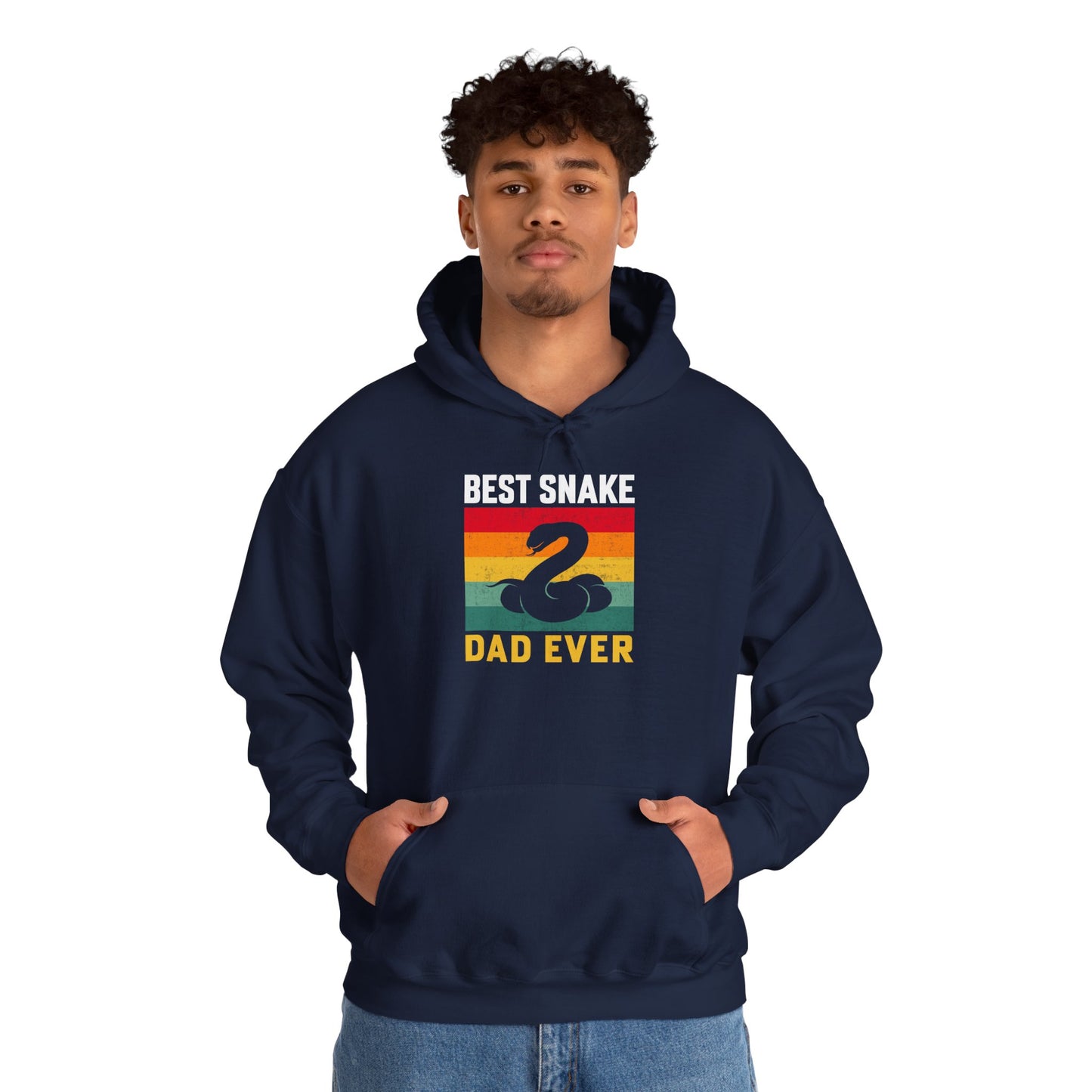 "Best Snake Dad Ever" Unisex Hooded Sweatshirt with Bold Print - Great for Reptile Lovers