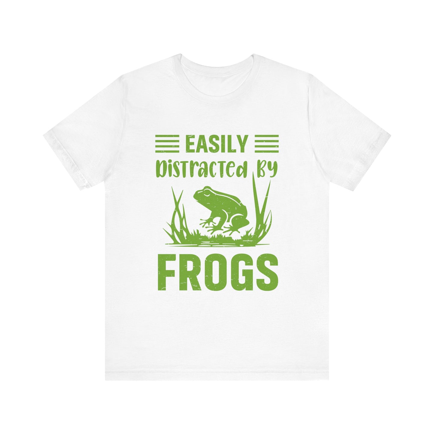 "Easily Distracted by Frogs" Print Unisex Jersey Tee - Casual Everyday Wear - Great for Reptile Lovers