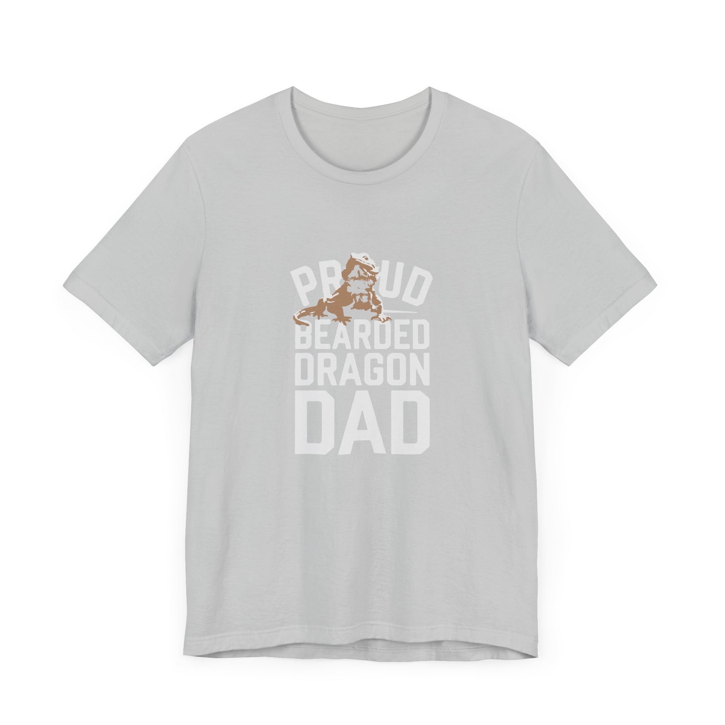"Proud Bearded Dragon Dad" Print Unisex Jersey Tee - Casual Everyday Wear - Great for Reptile Lovers